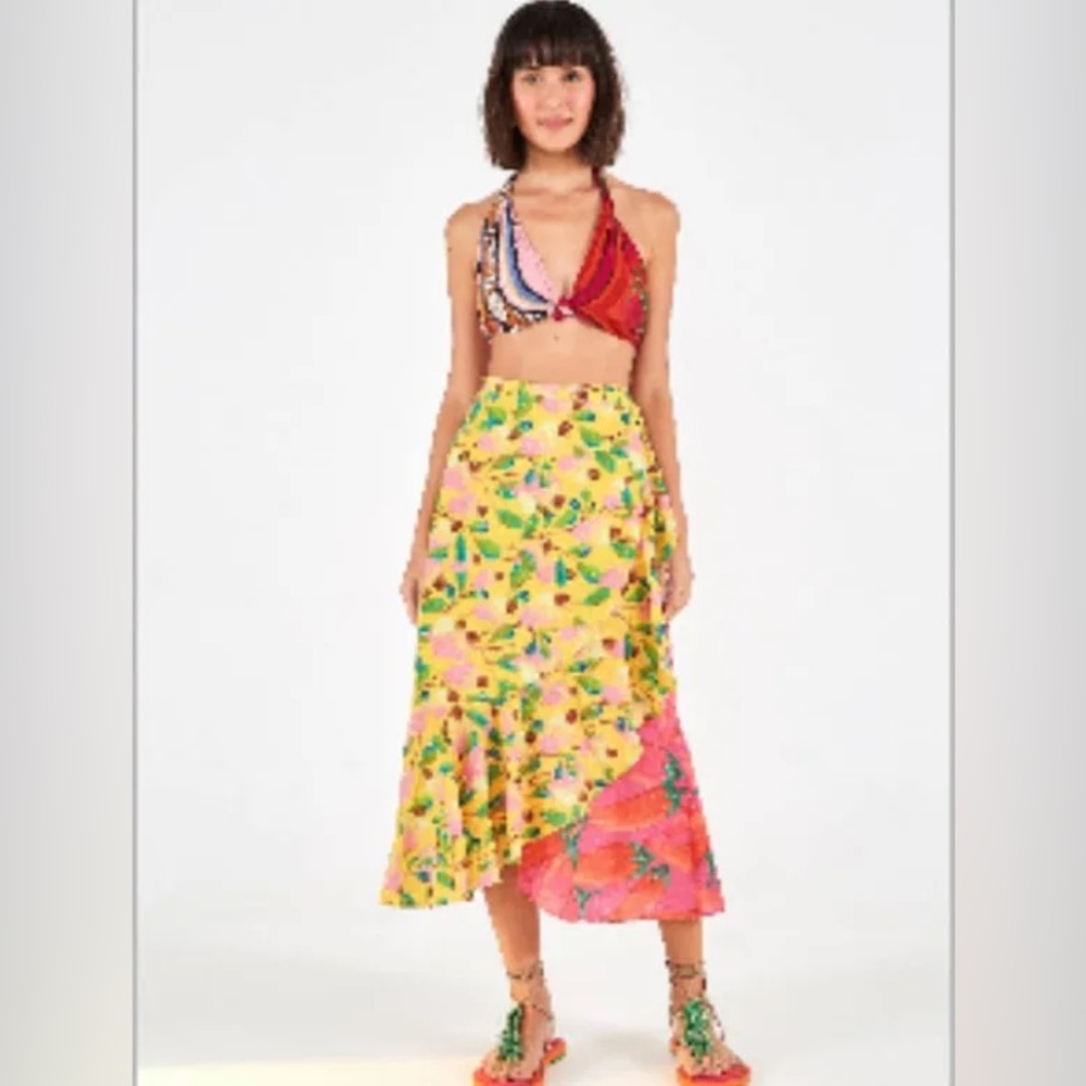 FARM Rio Garden Mix Wrap skirt